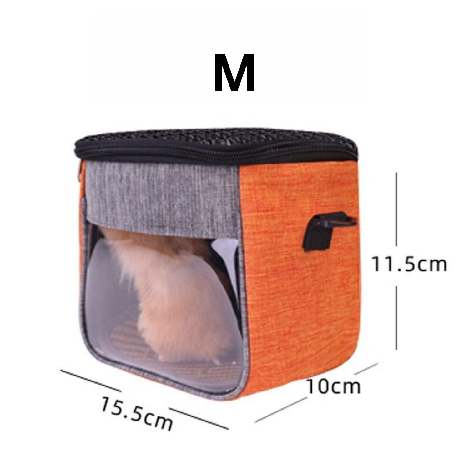 Hamsterdrager middelgrote hamsterdrager in oranje met afmetingen